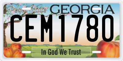 GA license plate CEM1780