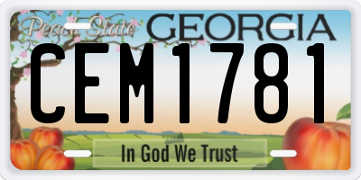 GA license plate CEM1781