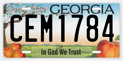 GA license plate CEM1784