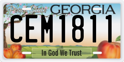 GA license plate CEM1811