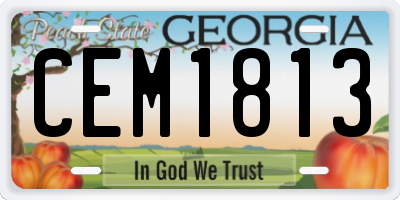 GA license plate CEM1813