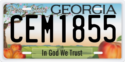 GA license plate CEM1855