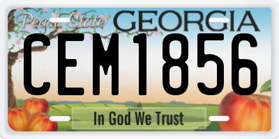 GA license plate CEM1856