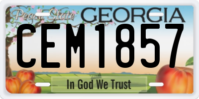 GA license plate CEM1857