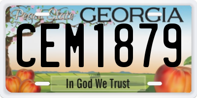 GA license plate CEM1879