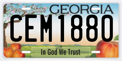 GA license plate CEM1880