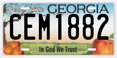 GA license plate CEM1882