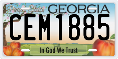 GA license plate CEM1885