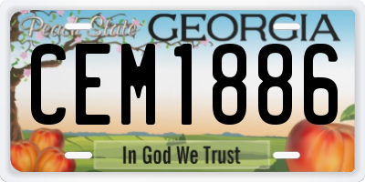 GA license plate CEM1886