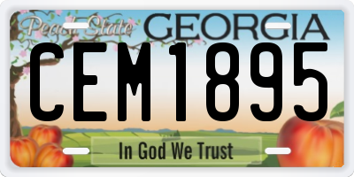GA license plate CEM1895