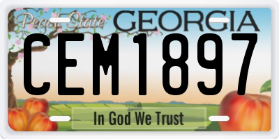 GA license plate CEM1897