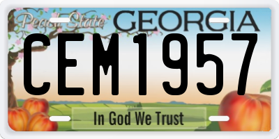 GA license plate CEM1957
