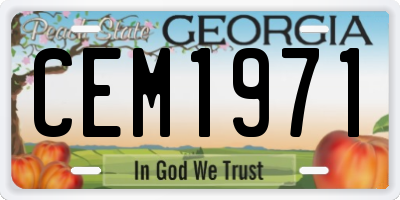 GA license plate CEM1971