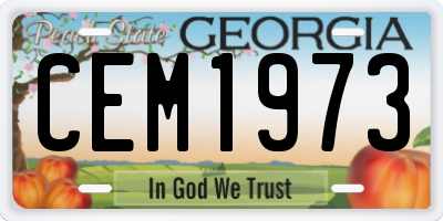GA license plate CEM1973