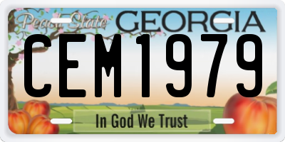 GA license plate CEM1979