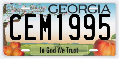 GA license plate CEM1995