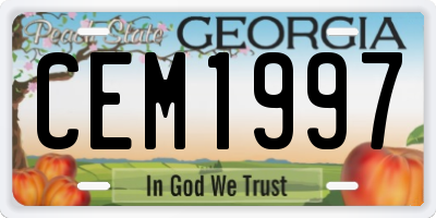 GA license plate CEM1997