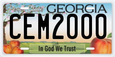 GA license plate CEM2000