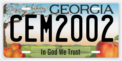 GA license plate CEM2002