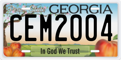 GA license plate CEM2004