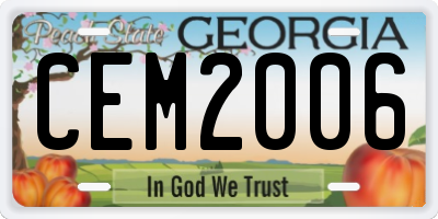 GA license plate CEM2006