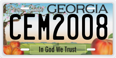 GA license plate CEM2008