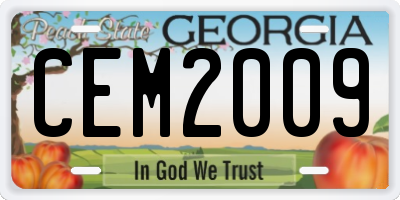 GA license plate CEM2009