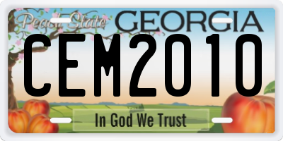 GA license plate CEM2010