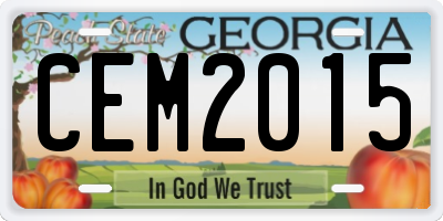 GA license plate CEM2015