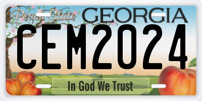 GA license plate CEM2024