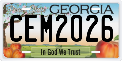 GA license plate CEM2026
