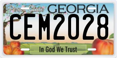 GA license plate CEM2028