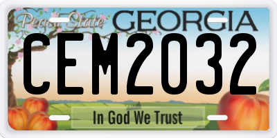 GA license plate CEM2032