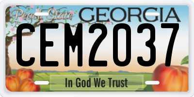 GA license plate CEM2037