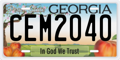 GA license plate CEM2040