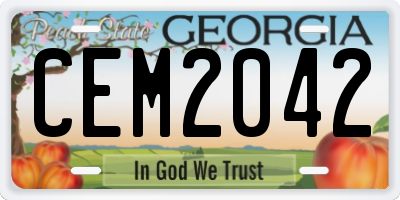 GA license plate CEM2042