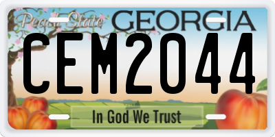 GA license plate CEM2044