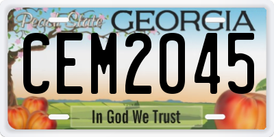 GA license plate CEM2045