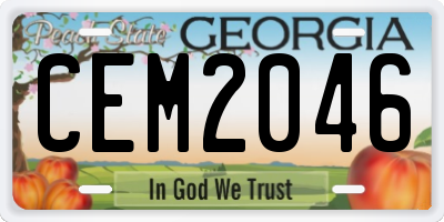 GA license plate CEM2046