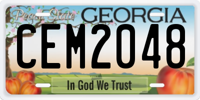 GA license plate CEM2048
