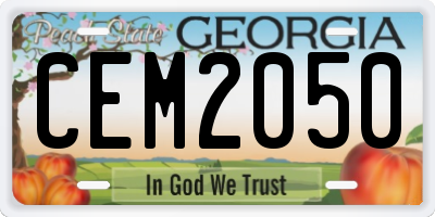 GA license plate CEM2050