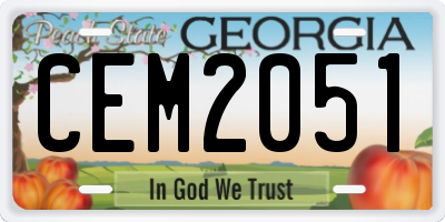 GA license plate CEM2051