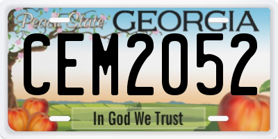 GA license plate CEM2052