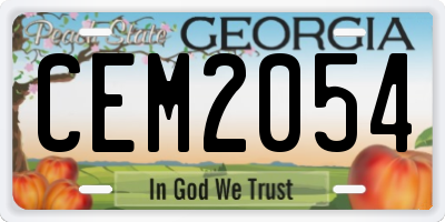 GA license plate CEM2054
