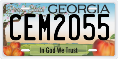 GA license plate CEM2055
