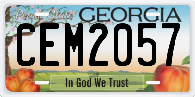 GA license plate CEM2057