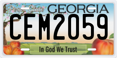 GA license plate CEM2059