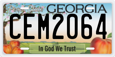 GA license plate CEM2064