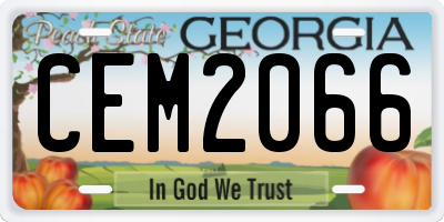GA license plate CEM2066