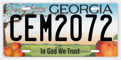 GA license plate CEM2072